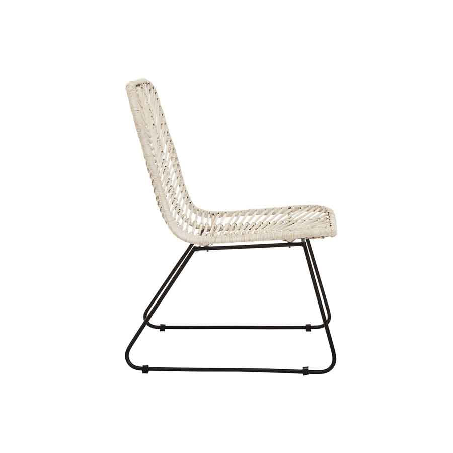 Java Natural Rattan Black Metal Chair