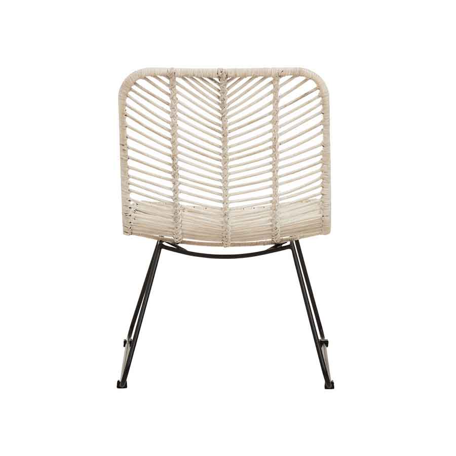 Java Natural Rattan Black Metal Chair