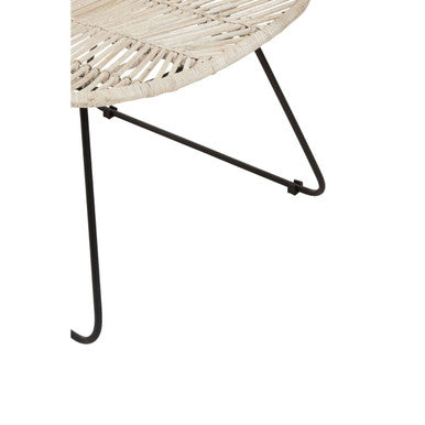 Java Natural Rattan Black Metal Chair