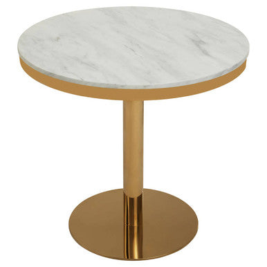 Azalea Round Marble Dining Table With Gold Base - Image 4