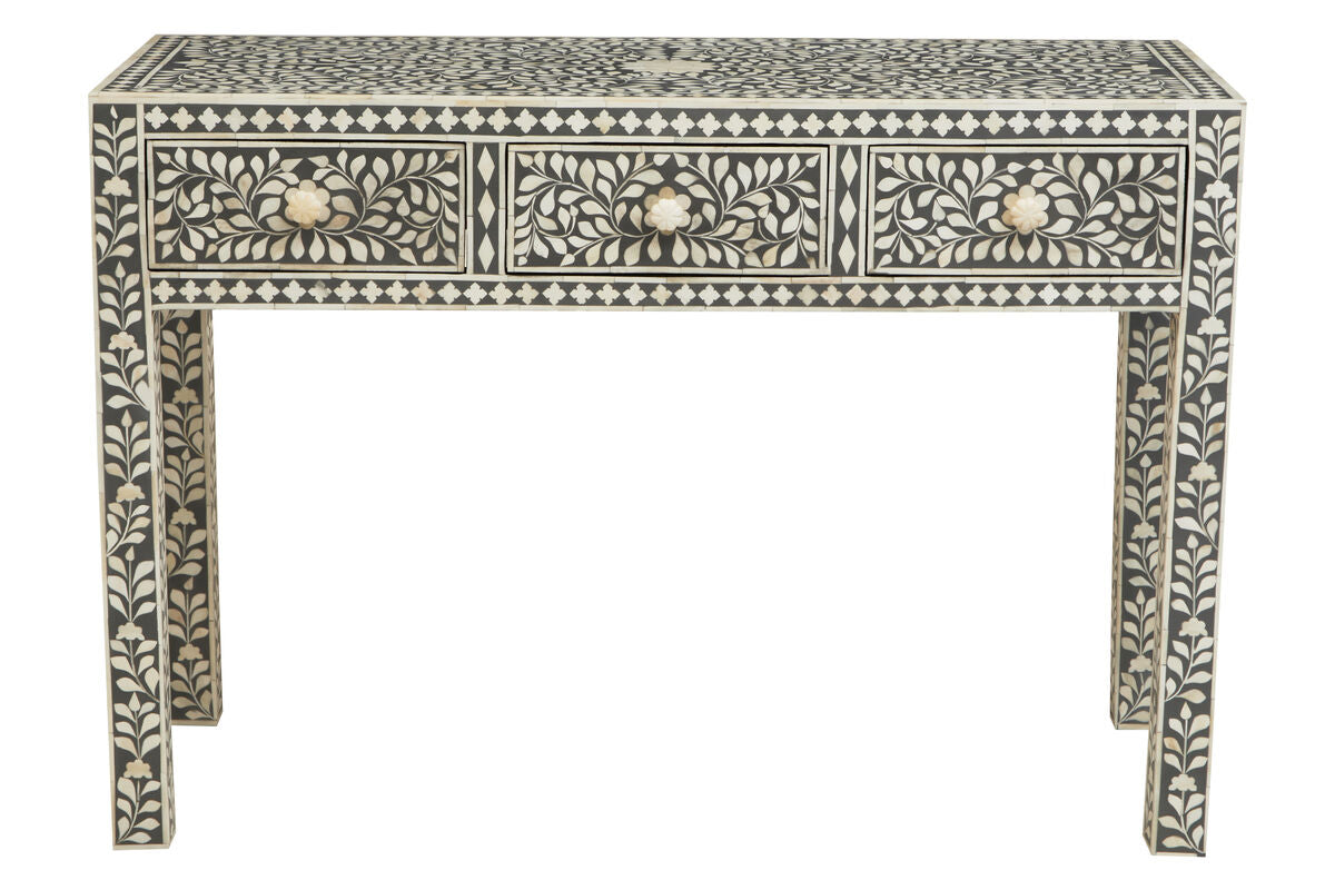 Fusion Bone Inlay Desk with 3 Drawers - Image 2