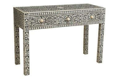 Fusion Bone Inlay Desk with 3 Drawers - Image 4