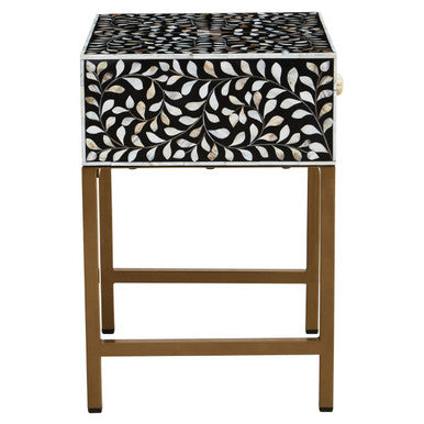 Fusion 1 Drawer Side Table with Bone Inlay - Image 5