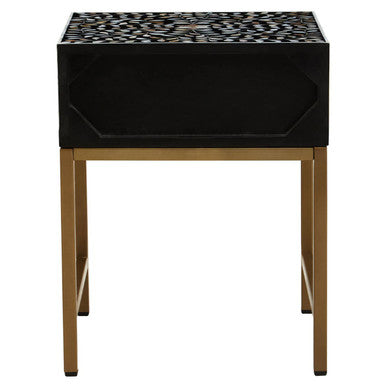 Fusion 1 Drawer Side Table with Bone Inlay - Image 7