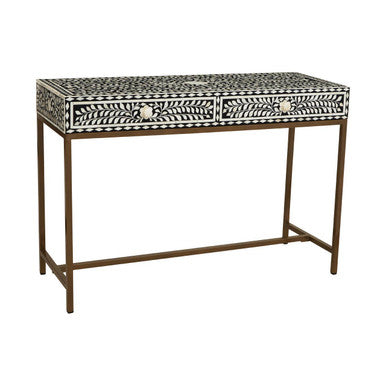 Fusion Bone Inlay Console Table With 2 Drawers - Image 4