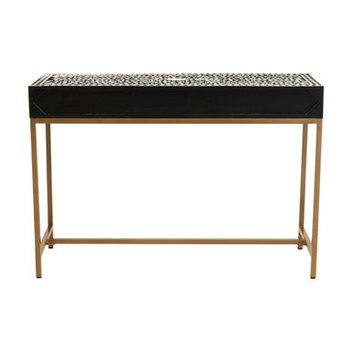 Fusion Console Table With Gold Finish Legs