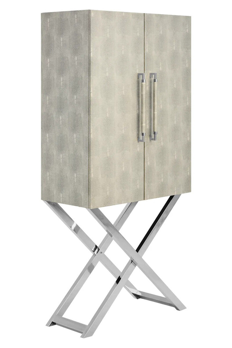 Cardona Two Door Grey Shagreen Effect Cabinet