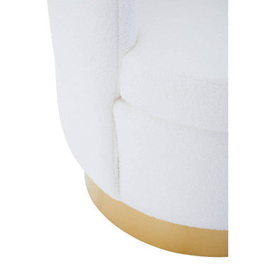 Biarritz Off White Boucle Scalloped Swivel Chair