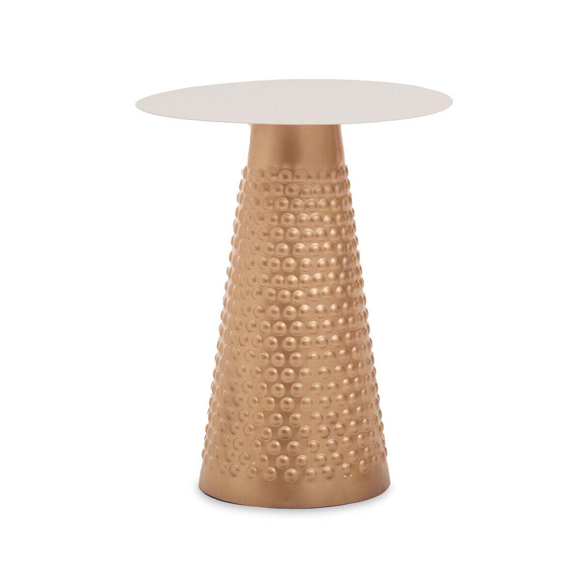 Amira White Top Gold Base Side Table