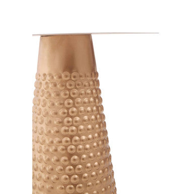 Amira White Top Gold Base Side Table