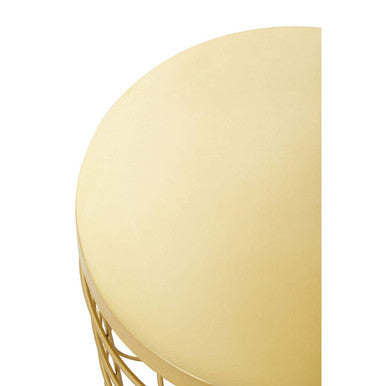 Pali Gold Finish Side Table With Caged Base - Image 5