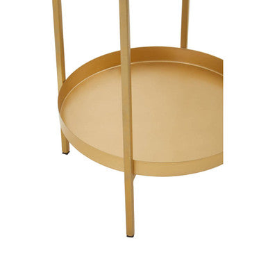 Pali Two Tier Glass And Iron Side Table