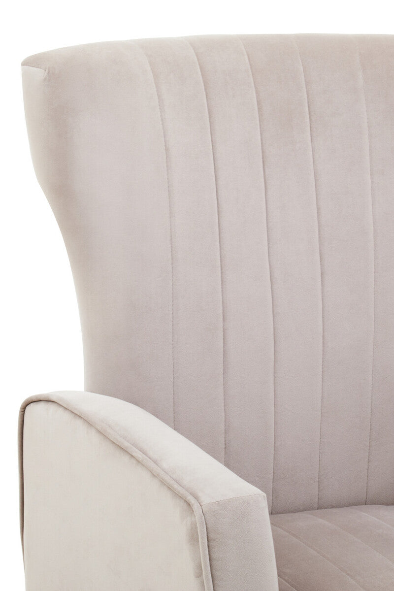Zamora Mink Velvet Accent Chair With Gold Finish Legs