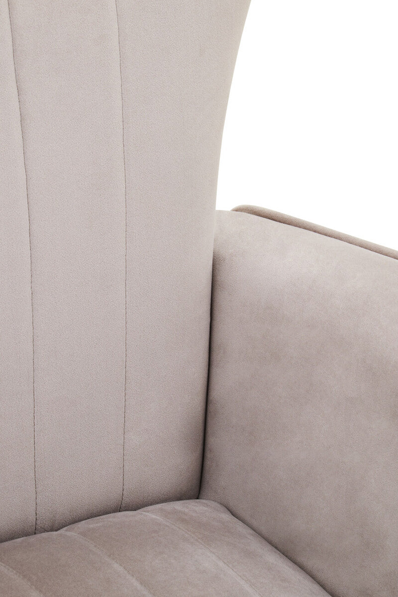Zamora Mink Velvet Accent Chair With Gold Finish Legs