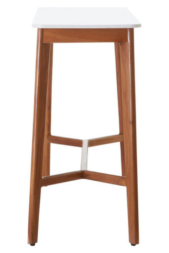 Myan Acacia Wood and White Marble Console Table - Image 4