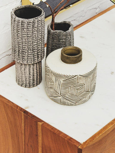 Myan 2 Door White Marble Media Unit