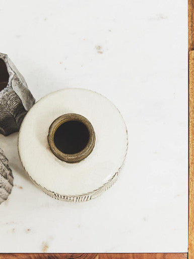 Myan 2 Door White Marble Media Unit