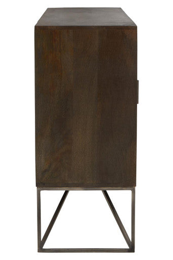 Solana Grey Washed Carved Mango Wood Sideboard - Image 6