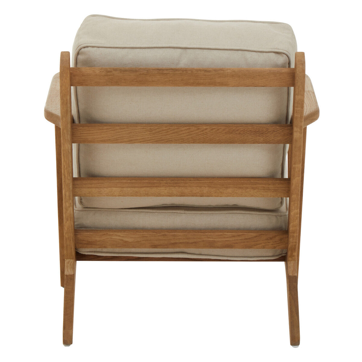 Hector Natural Linen and Oak Wood Armchair - Image 6