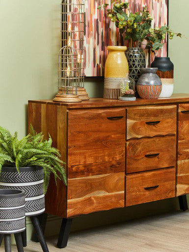 Nashik Large Acacia Wood Sideboard