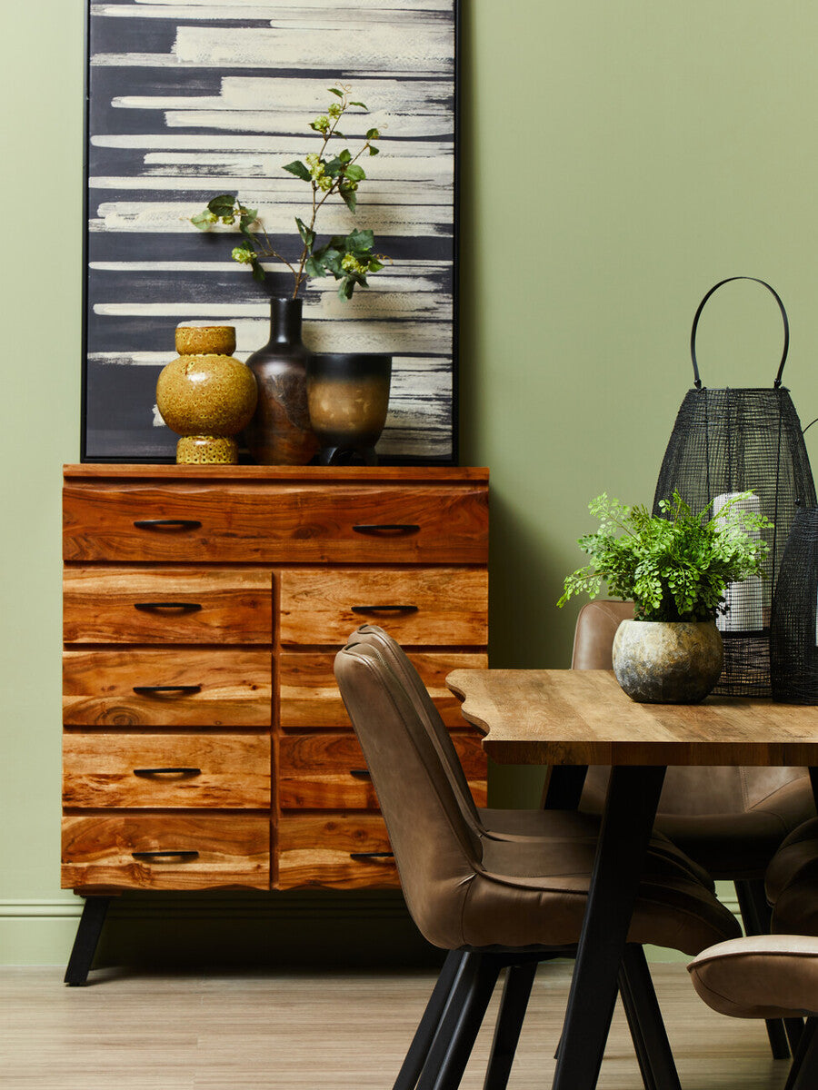 Nashik 9 Drawer Acacia Wood Chest