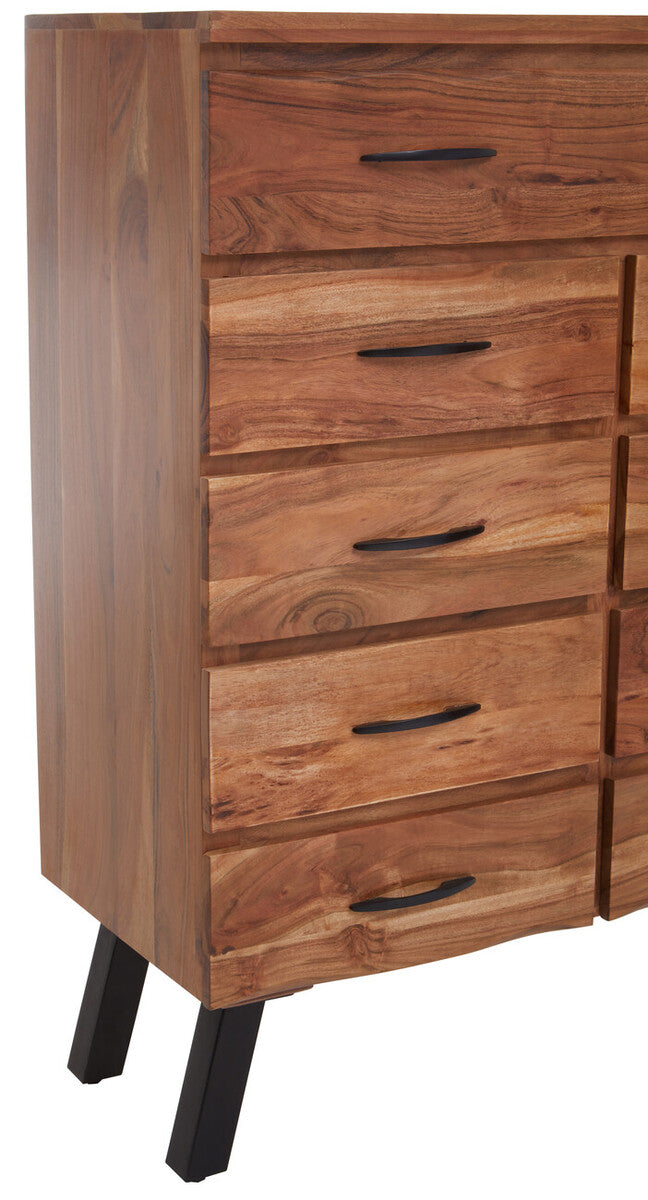 Nashik 9 Drawer Acacia Wood Chest
