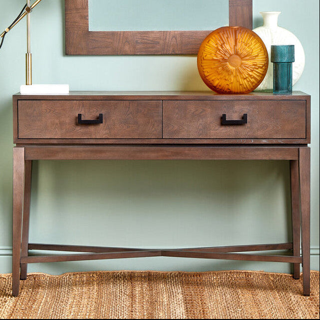 Dimaro Antique Grey Two Drawer Console Table - Image 1