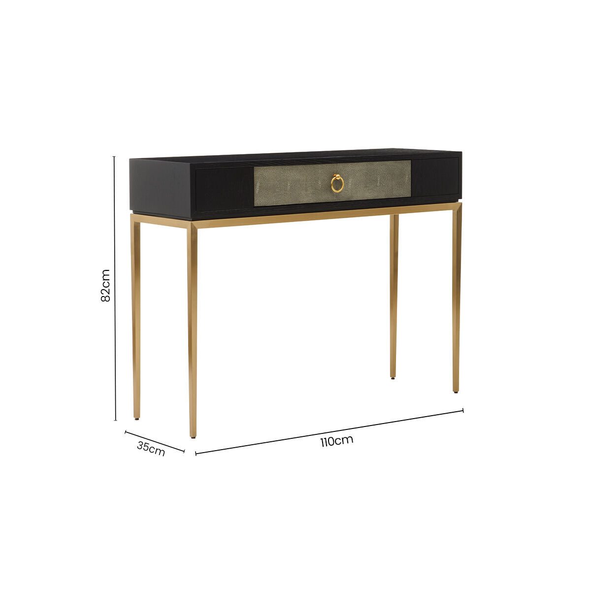 Deruta Shagreen Effect One Drawer Console Table