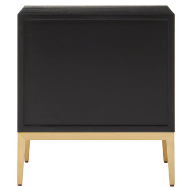 Davoli Black and Gold Two Drawer Side Table - Image 7