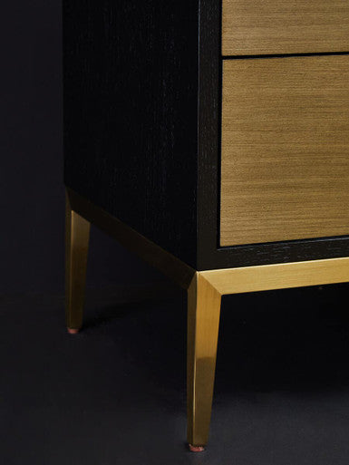 Davoli Black and Gold Two Drawer Side Table - Image 10