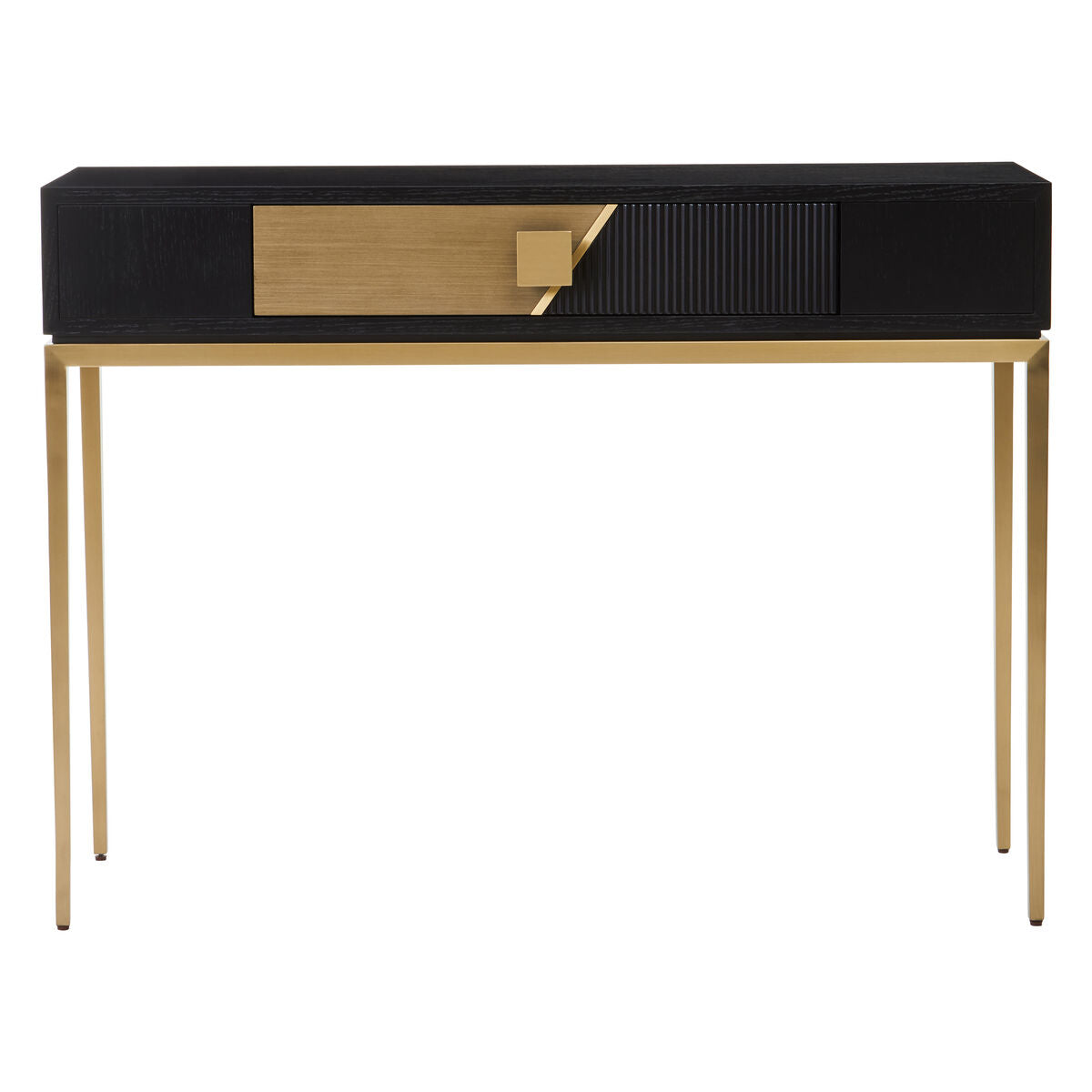 Davoli Black and Gold Console Table with 1 Drawer - Image 2
