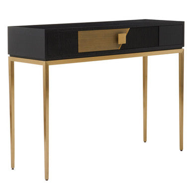 Davoli Black and Gold Console Table with 1 Drawer - Image 4