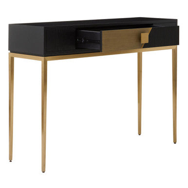 Davoli Black and Gold Console Table with 1 Drawer - Image 7