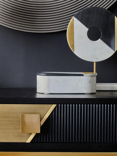 Davoli Black and Gold Console Table with 1 Drawer - Image 8