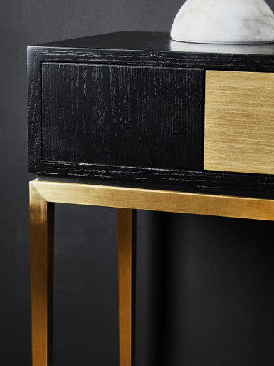 Davoli Black and Gold Console Table with 1 Drawer