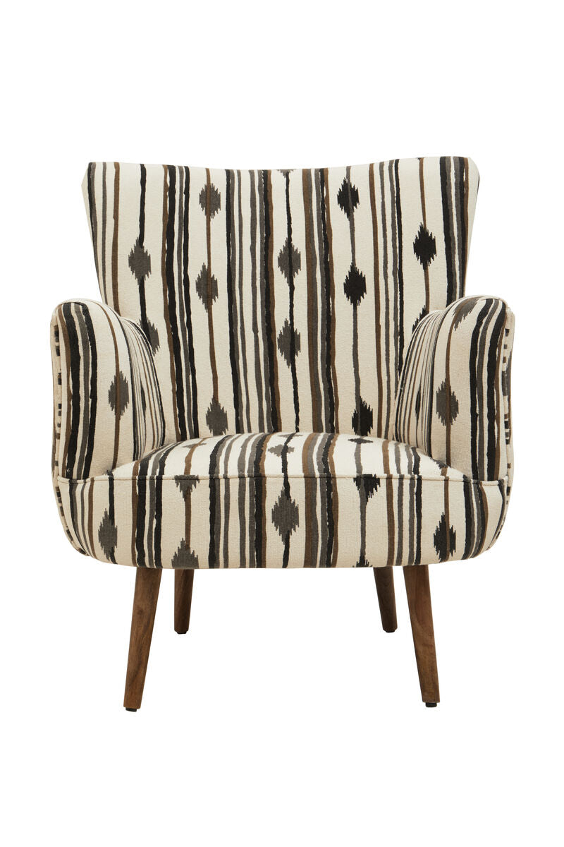 Cefena Black and White Chair With Flared Arms