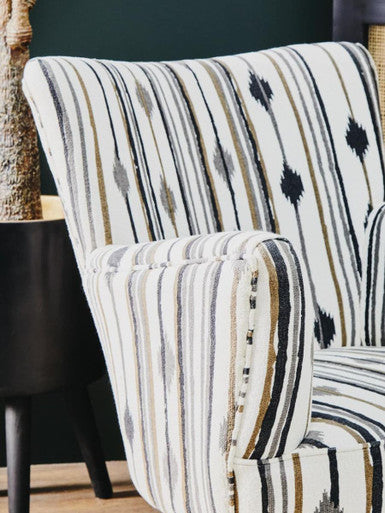 Cefena Black and White Chair With Flared Arms