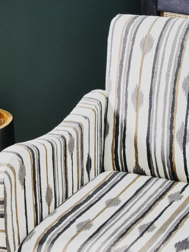 Cefena Black and White Chair With Straight Arms