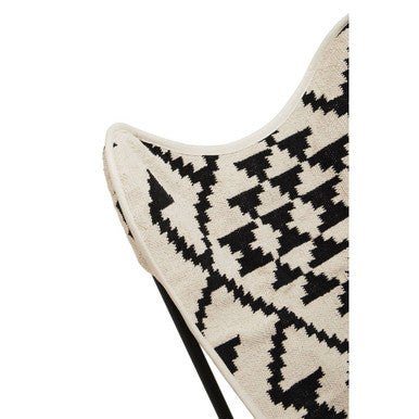 Cefena Black and White Butterfly Chair