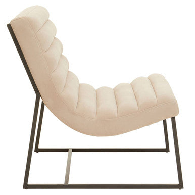 Vogue Ivory Velvet Lounge Chair - Image 3