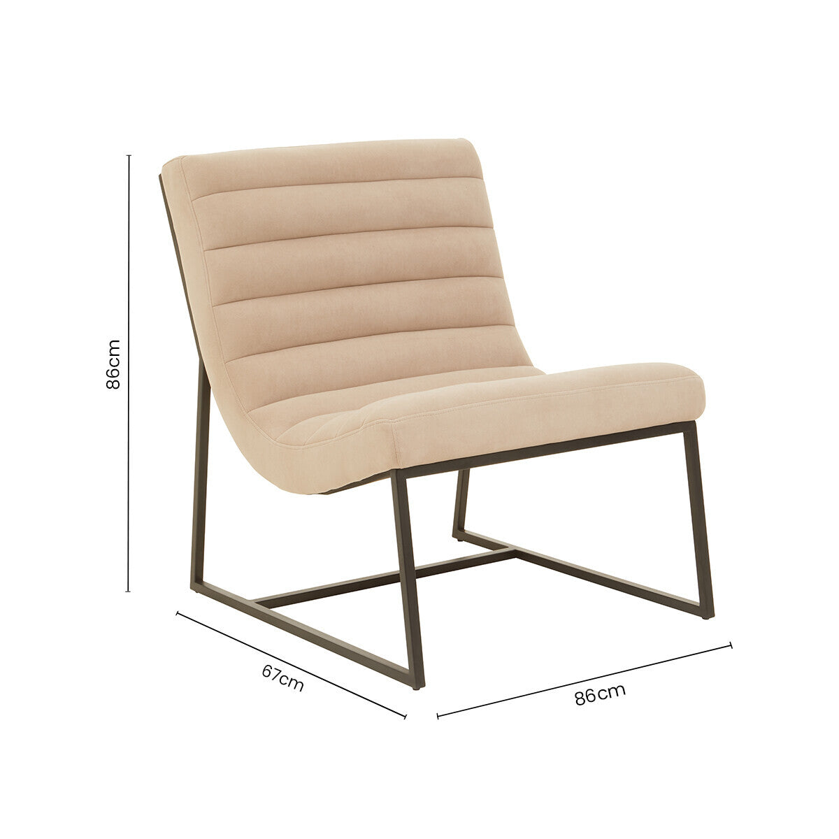 Vogue Ivory Velvet Lounge Chair