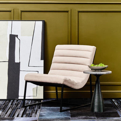 Vogue Ivory Velvet Lounge Chair - Image 1