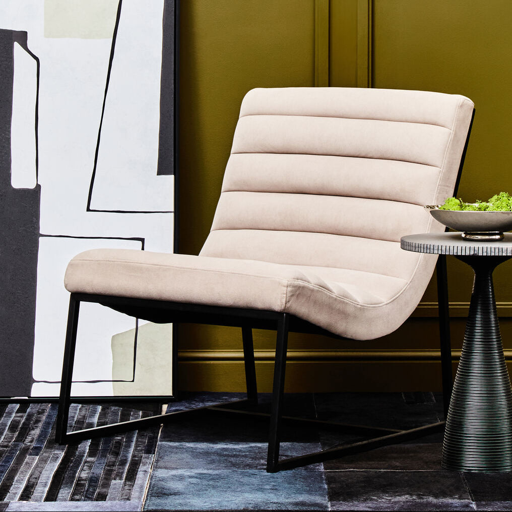 Vogue Ivory Velvet Lounge Chair