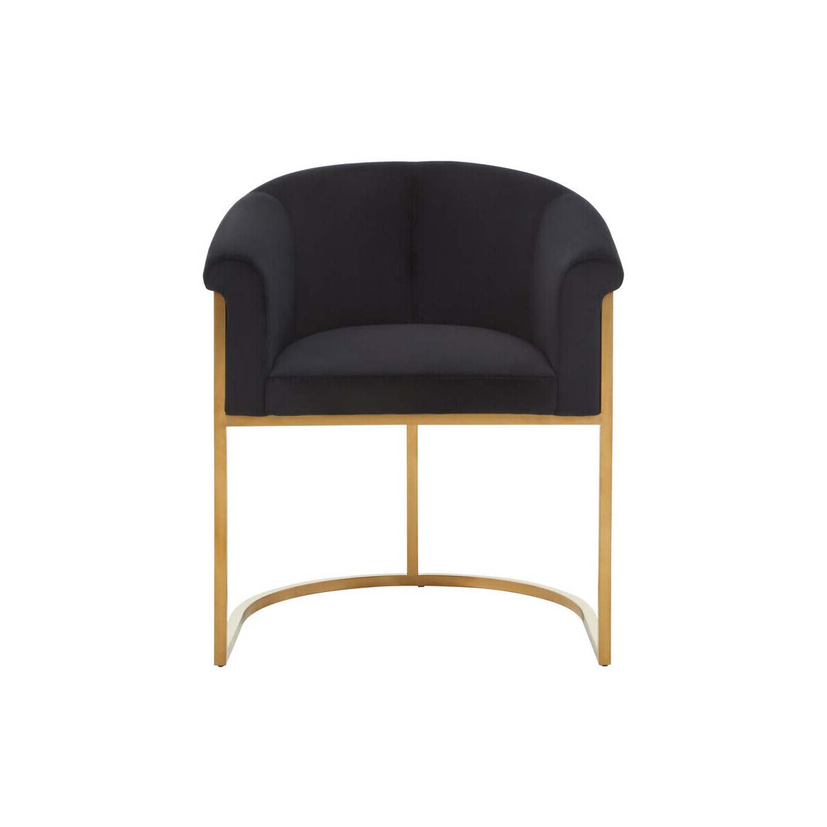 Vogue Black Velvet And Matte Gold Dining Chair