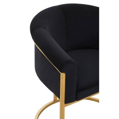 Vogue Black Velvet And Matte Gold Dining Chair