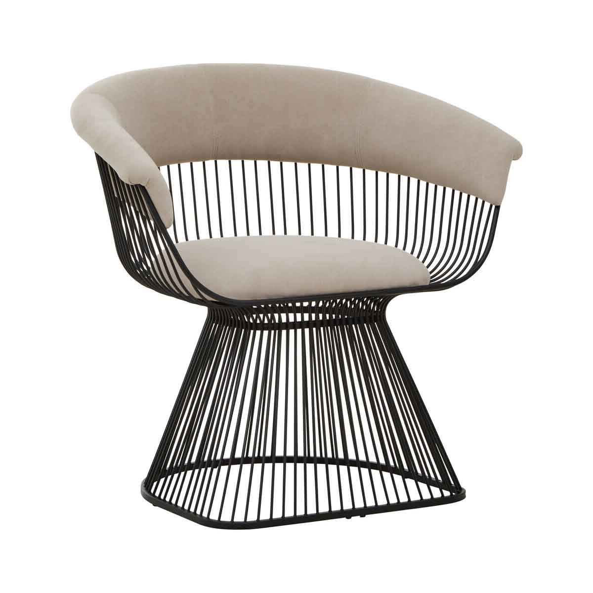 Vogue Mink Velvet and Black Frame Chair
