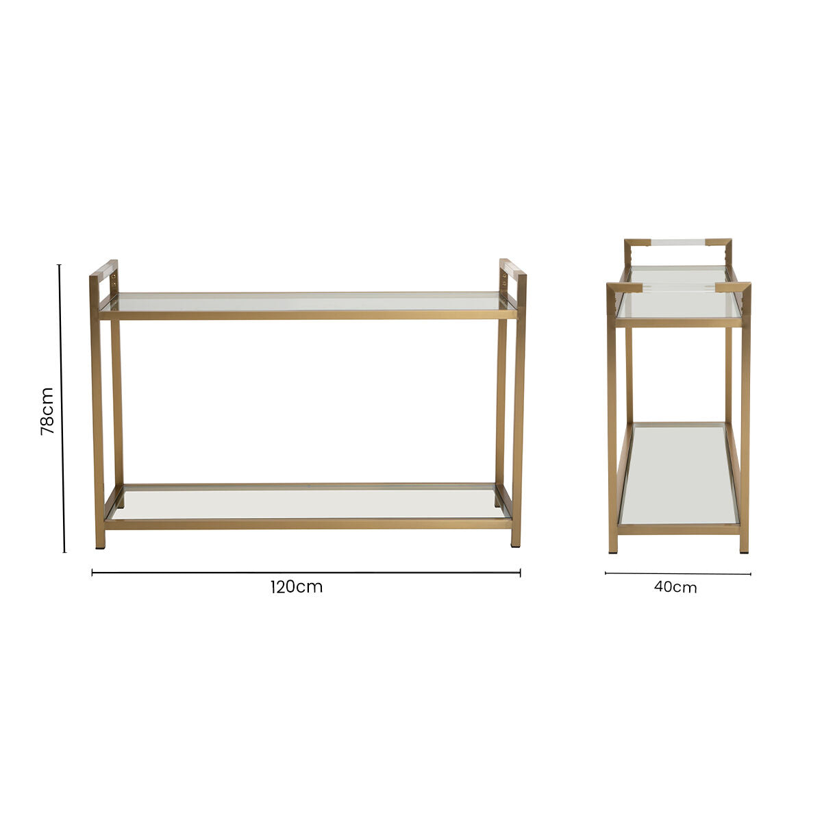 Vogue Matte Gold Console Table - Image 8