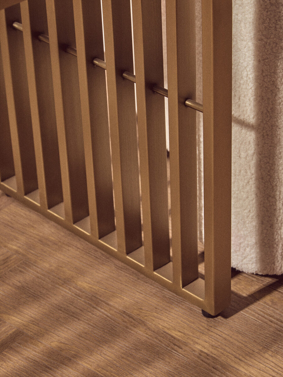 Vogue Matte Gold Slatted End Table