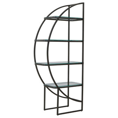 Vogue Left Half Moon Black Shelf Unit - Image 5