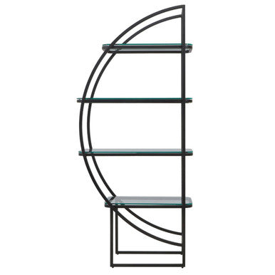 Vogue Left Half Moon Black Shelf Unit - Image 2